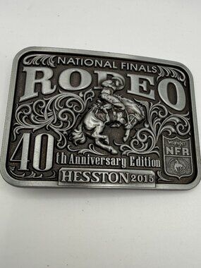 Vintage 2015 Hesston National Finals Rodeo Belt Buckle